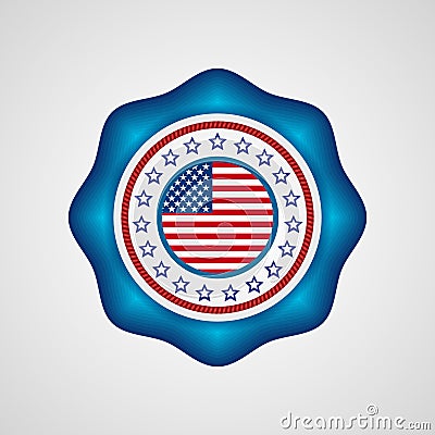 American Independence Day. Holiday badge Vector Illustration