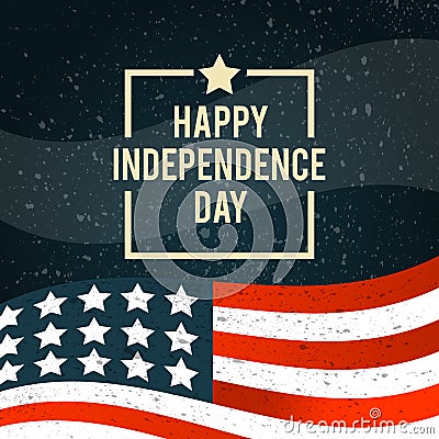 American Independence Day. The 4th of July. Banner with American Vector Illustration