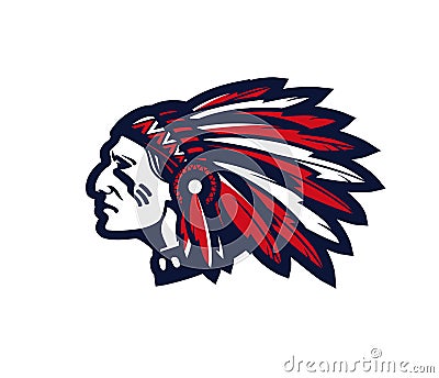 American indian chief vector logo or icon Vector Illustration