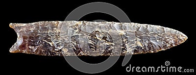 American indian flint spearhead Stock Photo