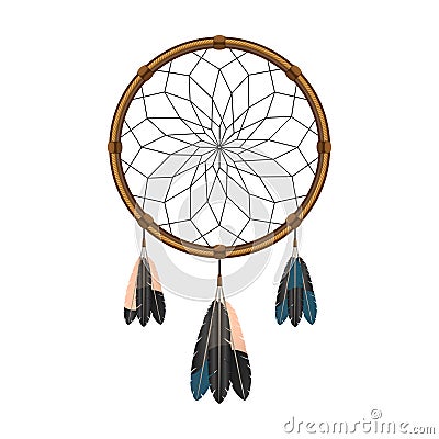 American indian dream catcher icon Vector Illustration