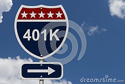 American 401K Highway Road Sign Stock Photo