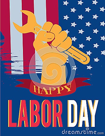 American Labor day hands up Stock Photo