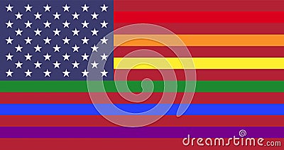 American LGBT pride flag, background. Vector Vector Illustration