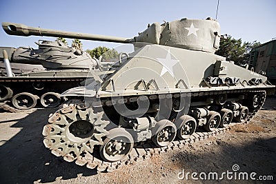 American Military Museum Sherman Tank Editorial Stock Photo