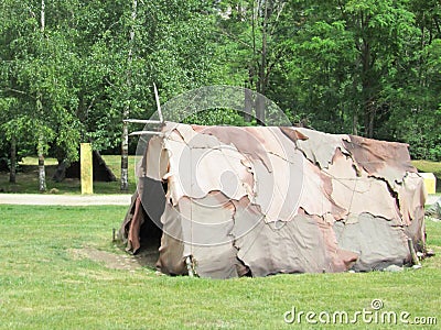 American military tent Historical reenacting Stock Photo