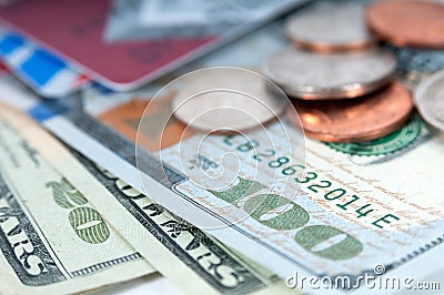 American money dollar bills closeup Stock Photo