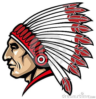 American native chief head Vector Illustration