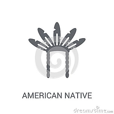American Native icon. Trendy American Native logo concept on white background from United States of America collection Vector Illustration