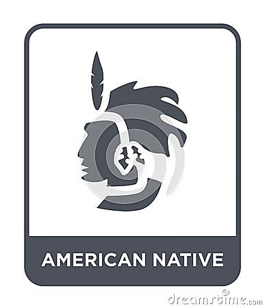 american native icon in trendy design style. american native icon isolated on white background. american native vector icon simple Vector Illustration