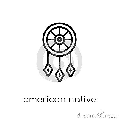 American Native icon. Trendy modern flat linear vector American Vector Illustration