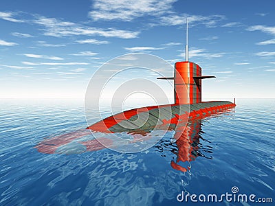 American Nuclear Submarine Cartoon Illustration