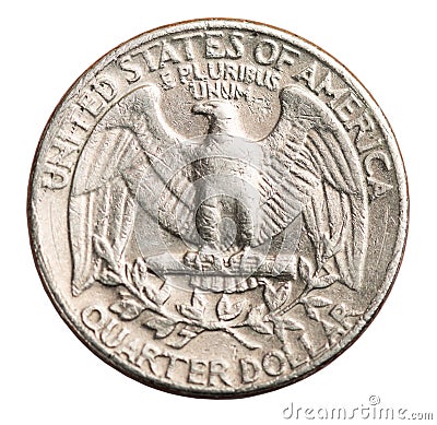 American one quarter coin isolated Stock Photo