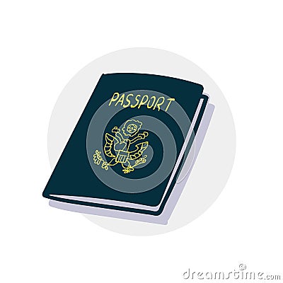 American passport icon Vector Illustration