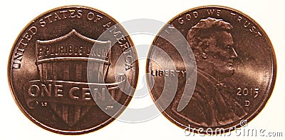 American Penny from 2015 Stock Photo