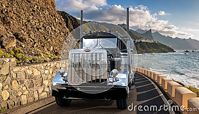 American Peterbilt truck on the road Editorial Stock Photo