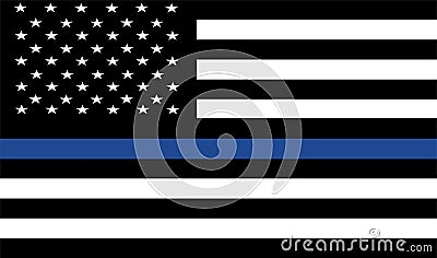 American police flag . Stock Photo