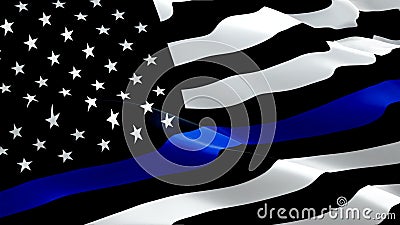 American Police Waving Flag. National 3d Thin Blue Line Flag Waving. Sign  of American Police Seamless Loop Animation Stock Footage - Video of police,  combat: 144438940