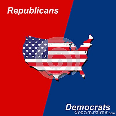 American politics republicans vs democrats vector illustration Vector Illustration