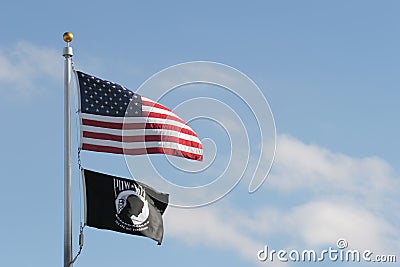 American and pow mia flags Editorial Stock Photo