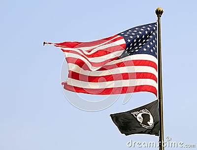 American and pow mia flags Editorial Stock Photo