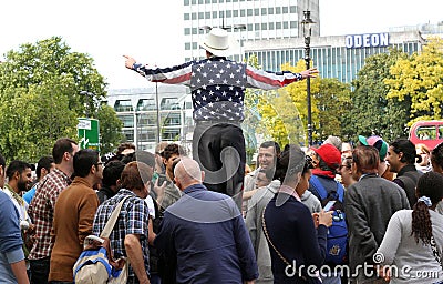 American Preacher at Speakers Corner London Editorial Stock Photo