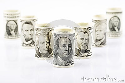 American presidents on a banknotes Stock Photo