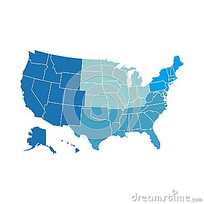 American region map Vector Illustration