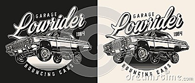 American retro custom car badge Vector Illustration