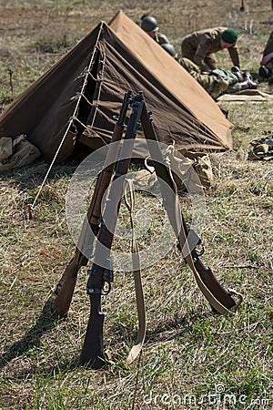 American rifle M1 Garand of the Second World War Stock Photo