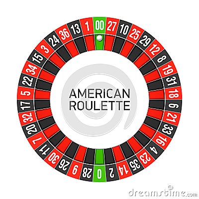 American roulette wheel Vector Illustration