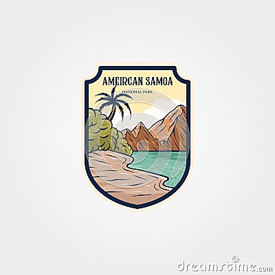 American samoa national park logo sticker patch vector symbol travel illustration design Vector Illustration