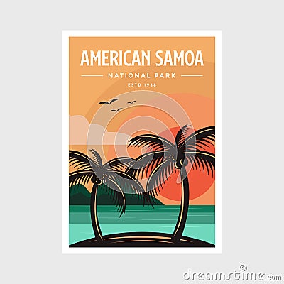 American Samoa National Park poster vector illustration design Vector Illustration