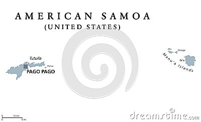 American Samoa political map Vector Illustration