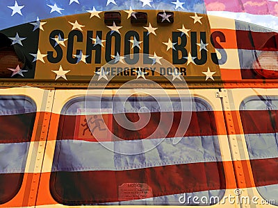 American school bus Stock Photo