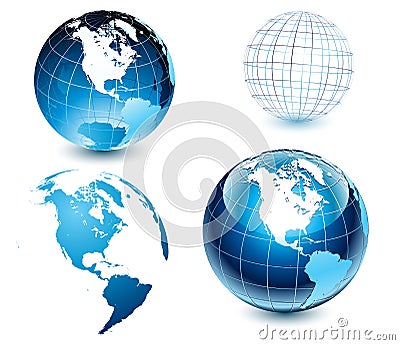 American side of the world-globe Vector Illustration