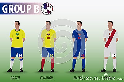 American Soccer Group B Vector Illustration