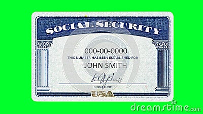 Social security card green screen Stock Photo