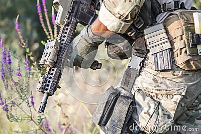 American Soldier uniform on the bushes Stock Photo