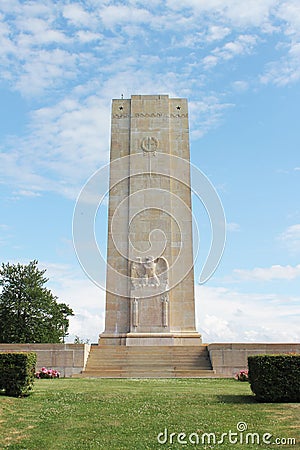 American Sommepy First World War monument at Blanc Mont Editorial Stock Photo