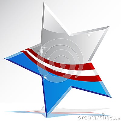 American Star Icon Vector Illustration