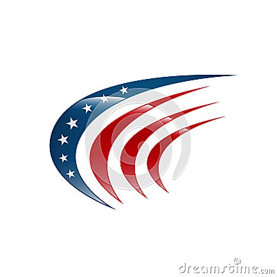 american star and stripes US flag logo design elements vector icons Vector Illustration