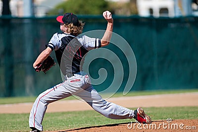 High school baseball pitcher Stock Photo