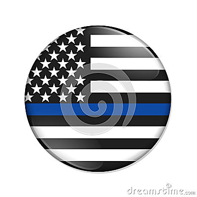 American thin blue line badge button Stock Photo