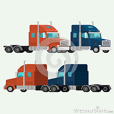 American Trucks container delivery shipping cargo. illustration Vector Illustration