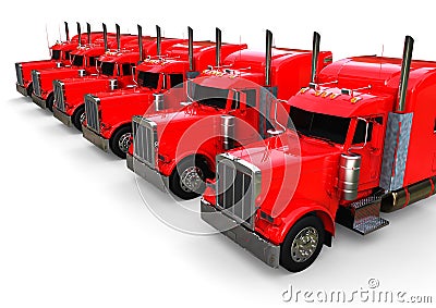 American Trucks fleet Stock Photo