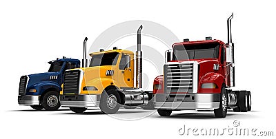 American Trucks fleet Stock Photo