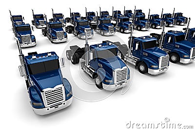 American Trucks fleet Stock Photo