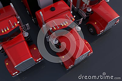 American Trucks Parking Stock Photo