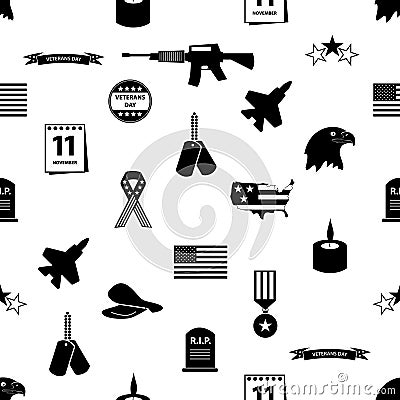 American veterans day celebration seamless pattern Vector Illustration